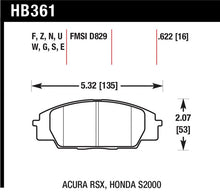 Load image into Gallery viewer, Hawk 2002-2006 Acura RSX Type-S HPS 5.0 Front Brake Pads - HB361B.622