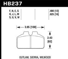 Load image into Gallery viewer, Hawk Wilwood BB / AP Racing / Outlaw Black Rear Brake Pads - HB237M.625