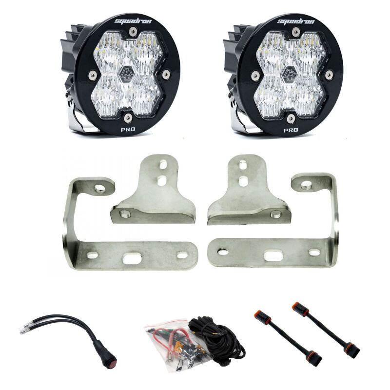 Baja Designs 18-25 JL/JT / 20-25 Gladiator Squadron-R Pro 2.0 Fog Kit OE Sport Bumper (WC) - Clear - 440046