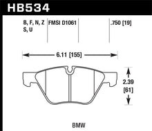 Load image into Gallery viewer, Hawk 08-12 BMW 128i /06 325i/325Xi /07 328i/328Xi /06 330i/330Xi Front DTC-70 Race Brake Pads - HB534U.750