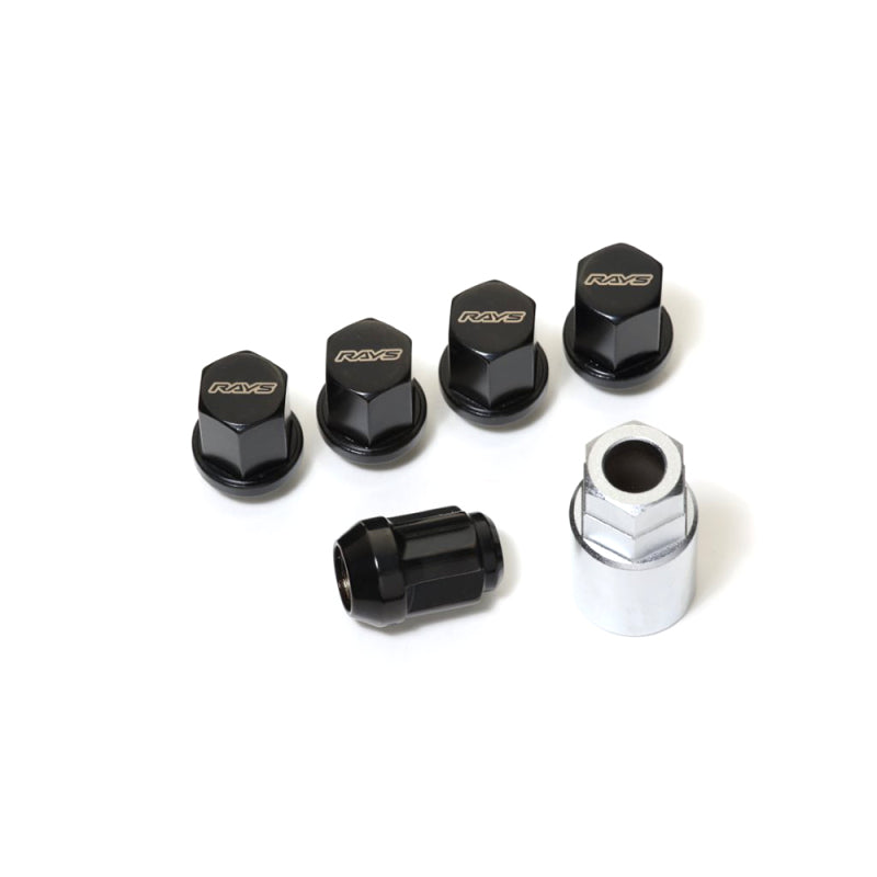 Rays 19 Hex Lock & Lug Nut Set M14 x 1.5 - Black - W191415B