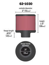 Load image into Gallery viewer, K&amp;N Steel Base Crankcase Vent Filter .75in Vent OD x 2in OD x 1.5in Height - 62-1030