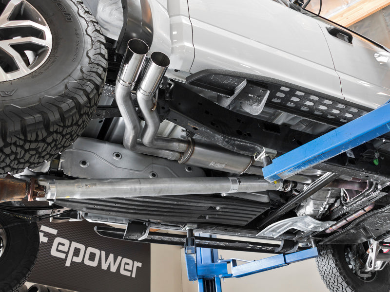 aFe POWER Rebel Series 3in 409 SS Cat Back Exhaust w/ Polished Tips 17 Ford F-150 Raptor V6-3.5L - 49-43091-P
