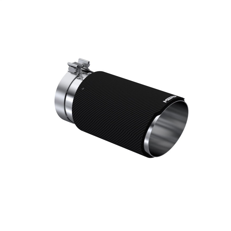 MBRP Universal Carbon Fiber Tip 6in OD/5in Inlet/12in L - Angle Cut Tip - T5075CF