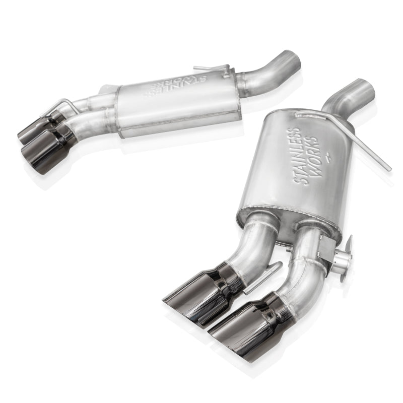 Stainless Works 16-21 Camaro SS 3in Legend SW Connect Axle Back w/Valve - 4in Quad Black Tips - CA16RVMKPLBC