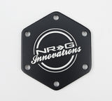 NRG Carbon Fiber w/ Blue Texalium Fabrics Horn Delete Button Circular Logo Front/ Back - STR-640CF/BL