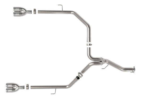 aFe Vulcan Series 3in 304SS Cat-Back 21 Jeep Gladiator V6-3.0L (td) - Dual Polished Tip - 49-38095-P