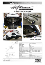Load image into Gallery viewer, HKS 17+ Honda Civic Si Sedan (FC) Hi-Power Muffler Exhaust - 31006-BH002