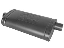 Load image into Gallery viewer, aFe MACH Force-Xp 409 SS Muffler w/ Black Finish 3in Center/Offset 22in L x 11in x 5in - Oval Body - 49M00016-B