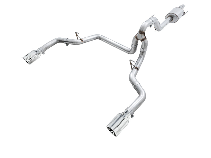 AWE Tuning 2015+ Ford F-150 0FG Dual Exit Performance Exhaust System w/5in Chrome Silver Tips - 3015-32104
