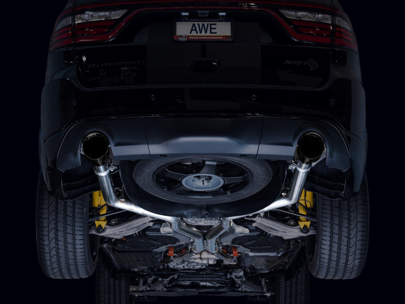 AWE Tuning 18-23 Dodge Durango SRT & Hellcat Track Edition Exhaust - Diamond Black Tips - 3020-33952