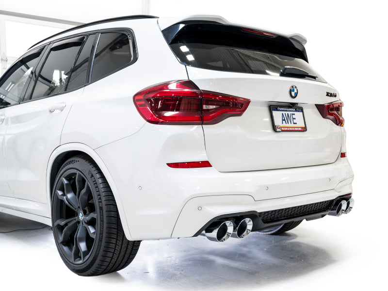 AWE Tuning 20-25 BMW X3 M/M Comp (F97) AWD SwitchPath Axle-Back Exhaust - Chrome Silver Tips - 3025-42301