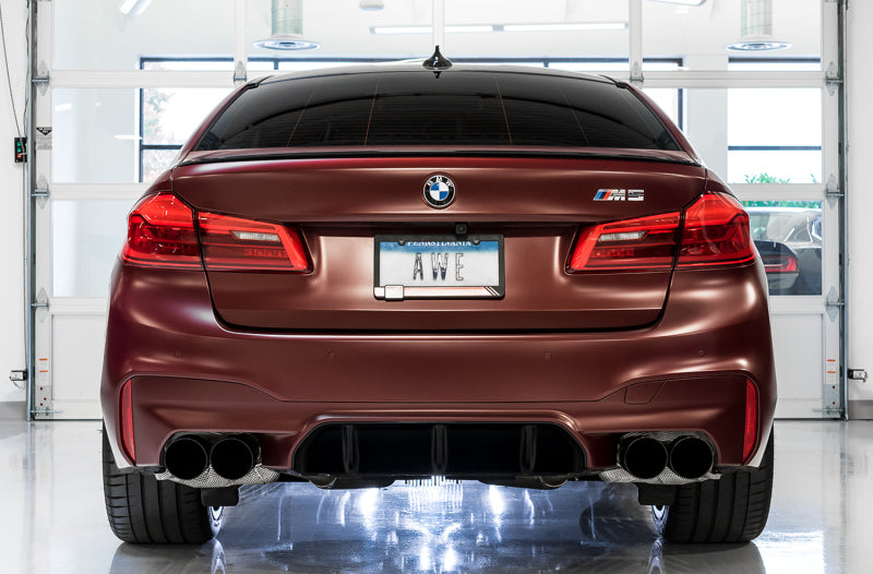AWE Tuning 18-19 BMW F90 M5 SwitchPatch Cat-Back Exhaust- Black Diamond Tips - 3025-43066