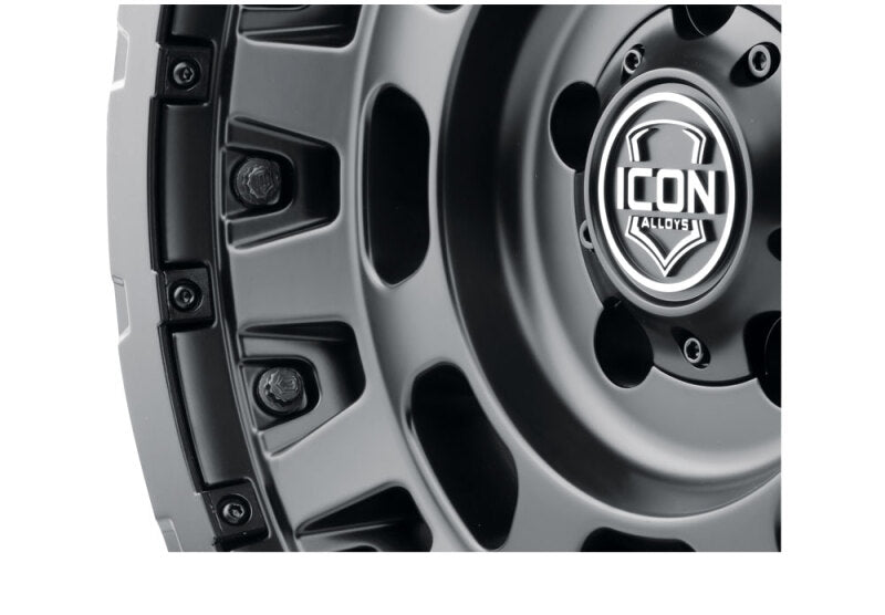 ICON Hammer Pro 17x8.5 / 6x5.5 / 25mm / 5.75in BS - Satin Black - 21017859057SB