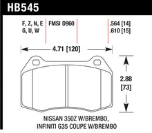 Load image into Gallery viewer, Hawk 03-04 Infinit G35 / 04-09 Nissan 350z w/ Brembo DTC-60 Race Front Brake Pads - HB545G.564