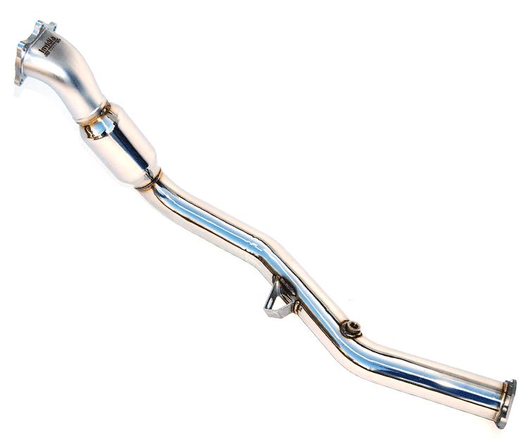 Invidia 05+ AT LGT Polished Divorced Waste Gate Downpipe with High Flow Cat - HS05SLADPC