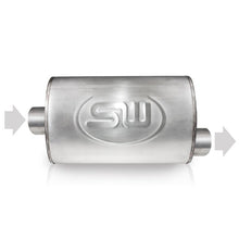 Load image into Gallery viewer, Stainless Works 2.5in ID CENTER INLET/ 2.5in OD OFFSET OUTLET 5inX9in - TM5C25C25O