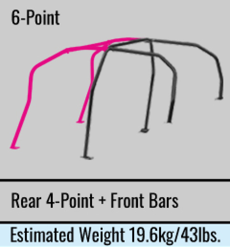 Cusco Safety 21 Roll Cage 6pt 2 Passenger Escape Dash 02-04 Subaru WRX (S/O / No Cancel) - 232 261 B