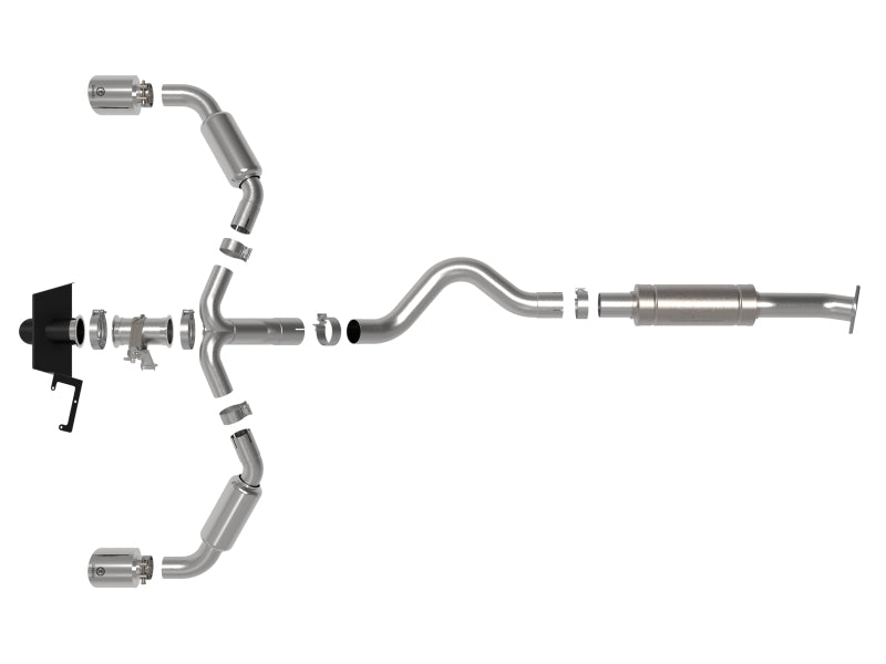 aFe 23-24 Toyota GR Corolla L3 1.6L (t) Gemini XV 3in to 2-1/2in Cat Back Exhaust w/ Polished Tips - 49-36067-P