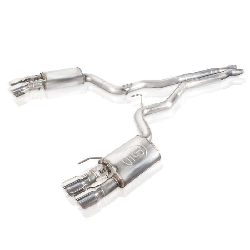 Stainless Works 2018+ Ford Mustang GT 3in Redline Series Catback X-Pipe w/Active Valves & Quad Tips - M18CBXFCV