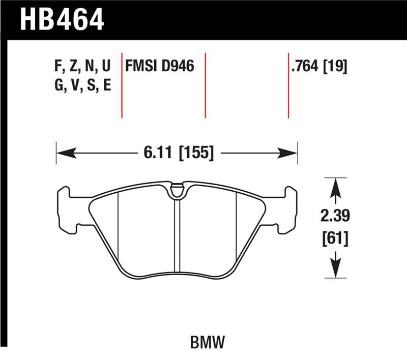 Hawk HP+ Street Brake Pads - HB464N.764