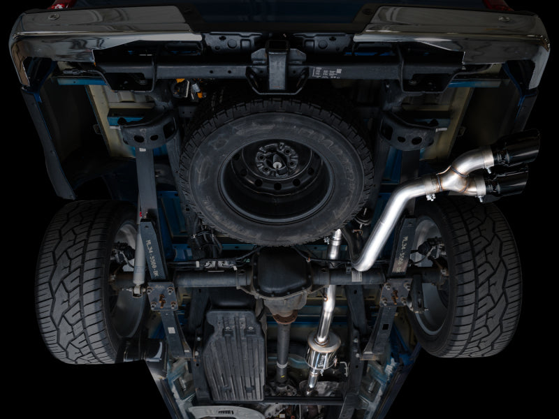 AWE 21-25 Ford F150 (14th Gen Reg Cab) Cat-Back Exhaust - 4.5in Dual Side Exit Diamond Black Tips - 3015-33145