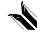 APR Sideburn Stickers - Black APR/Silver Stripe (Pair) - PM100334
