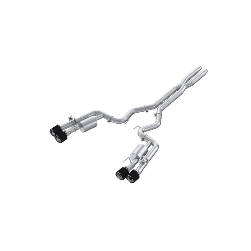 MBRP 2024 Ford Mustang Dark Horse 3in Dual Split Rear Exit Exhaust w/ Quad CF Tips - T304 - S72843CF