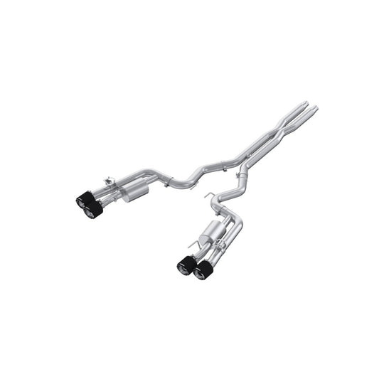 MBRP 2024 Ford Mustang Dark Horse 3in Dual Split Rear Exit Exhaust w/ Quad CF Tips - T304 - S72843CF