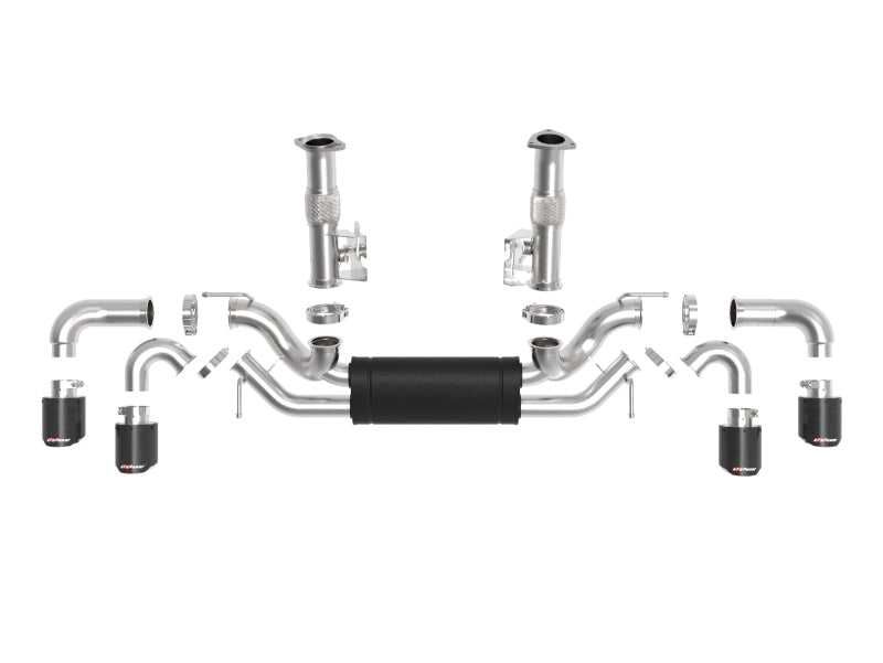 aFe MACH Force-Xp 3in to 2-1/2in 304SS Cat-Back (No NPP) 2020 Chevy Corvette (C8) 6.2L - Carbon Tip - 49-34127-C
