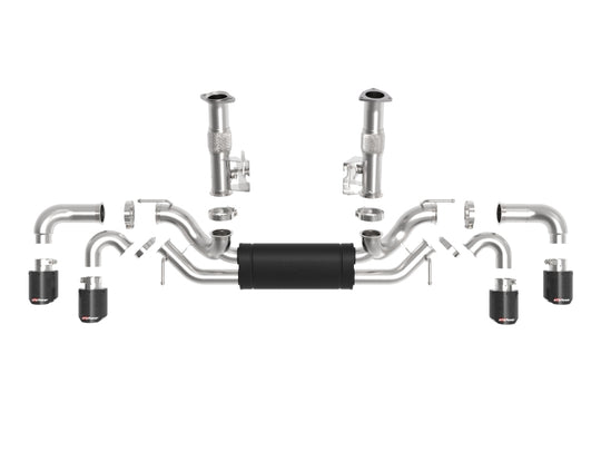 aFe MACH Force-Xp 3in to 2-1/2in 304SS Cat-Back (No NPP) 2020 Chevy Corvette (C8) 6.2L - Carbon Tip - 49-34127-C
