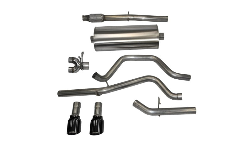 Corsa 2014-2019 C Sierra/Chevy Silv 1500 Crew Cab/Std. Bed 5.3L V8 Black Sport Dual Rear CB Exhaust - 14870BLK