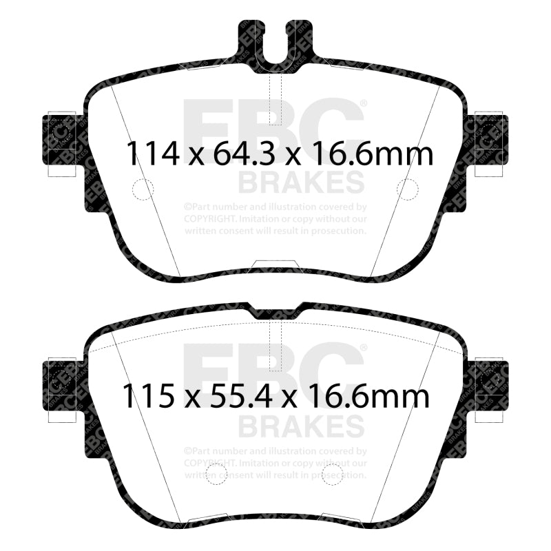 EBC 2017+ Mercedes-Benz E300 (W213) Yellowstuff Rear Brake Pads - DP42297R