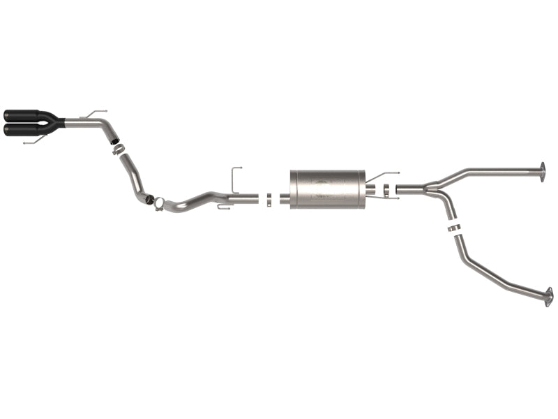 aFe 23-24 Toyota Sequoia V6 3.4L Vulcan Series 2-1/2in to 3in 304 SS Cat-Back Exhaust w/ Black Tip - 49-36068-B
