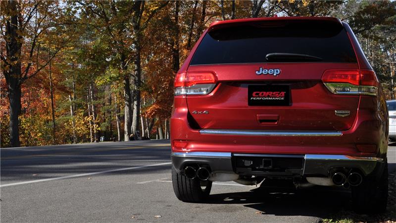 Corsa 2014-2021 Jeep Grand Cherokee Summit Edition Black 2.5in Dual Rear Exit Cat-Back Exhaust - 14992BLK