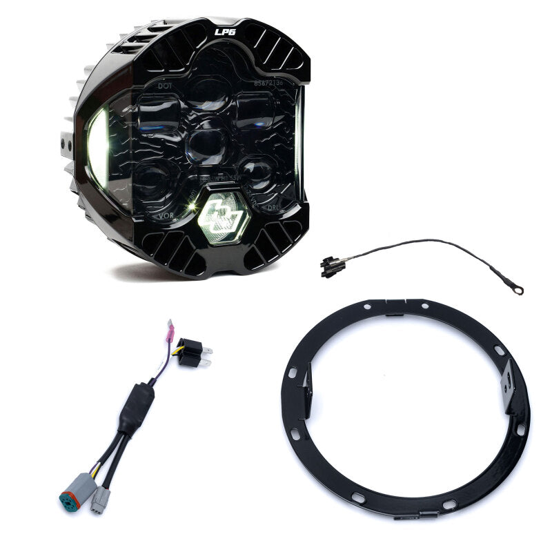 Baja Designs Harley D 96-13 Street Glide/Road King DOT LP6 LED Single Headlight Kit DRL - White - 448329