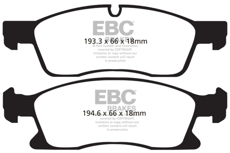 EBC 11+ Dodge Durango 3.6 Ultimax2 Front Brake Pads - UD1455
