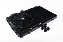 Load image into Gallery viewer, CSF 01-07 Mitsubishi Evo 7/8/9 Full-Slim Radiator w/12in Fan &amp; Shroud/-16AN - Black - 7075B