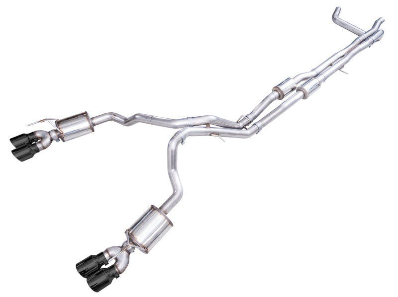 AWE 2021+ Chevy Suburban/GM Yukon XL 6.2L 0FG Edition Cat Back Exhaust - Quad Diamond Chrome Tips - 3015-43221