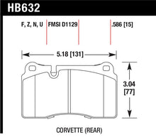 Load image into Gallery viewer, Hawk 06-10 VW Touareg Front / 09-11 Corvette Z06/ZR-1 (w/Carbon Ceramic Brake Package and Iron rotor - HB632Z.586