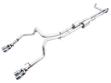 Load image into Gallery viewer, AWE Tuning 4th Gen GM 1500 6.2L 0FG Cat-Back Split Rear Exit (w/ Bumper Cutouts) - Quad Chrome Tips - 3015-42203