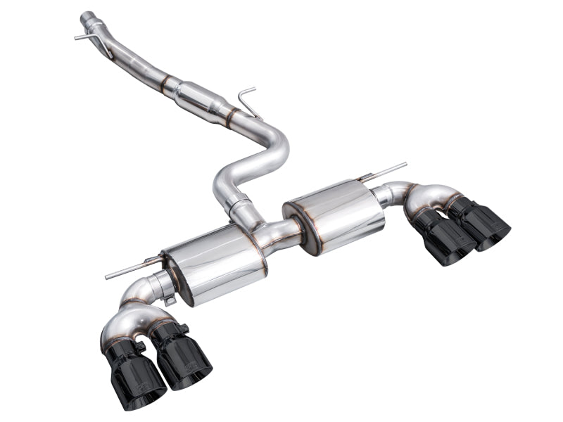 AWE Tuning MK8 Volkswagen Golf R 3in Touring Edition Quad Exhaust - Diamond Black Tips - 3015-43658