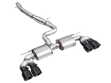 Load image into Gallery viewer, AWE Tuning MK8 Volkswagen Golf R 3in Touring Edition Quad Exhaust - Diamond Black Tips - 3015-43658