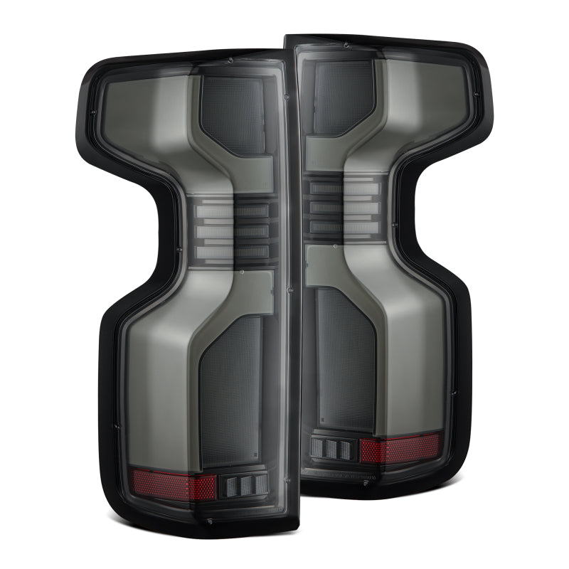 AlphaRex 19-24 Chevy Silverado 1500 / 20-24 2500HD/3500HD LUXX-Series LED Tail Lights Alpha Black - 620078