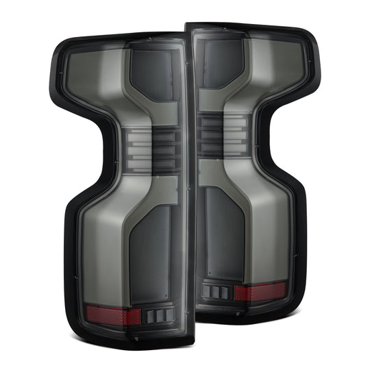 AlphaRex 19-24 Chevy Silverado 1500 / 20-24 2500HD/3500HD LUXX-Series LED Tail Lights Alpha Black - 620078