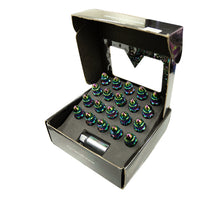 Load image into Gallery viewer, NRG 500 Series M12 X 1.5 Bullet Shape Steel Lug Nut Set - 21 Pc w/Lock Key - Neochrome - LN-LS500MC-21