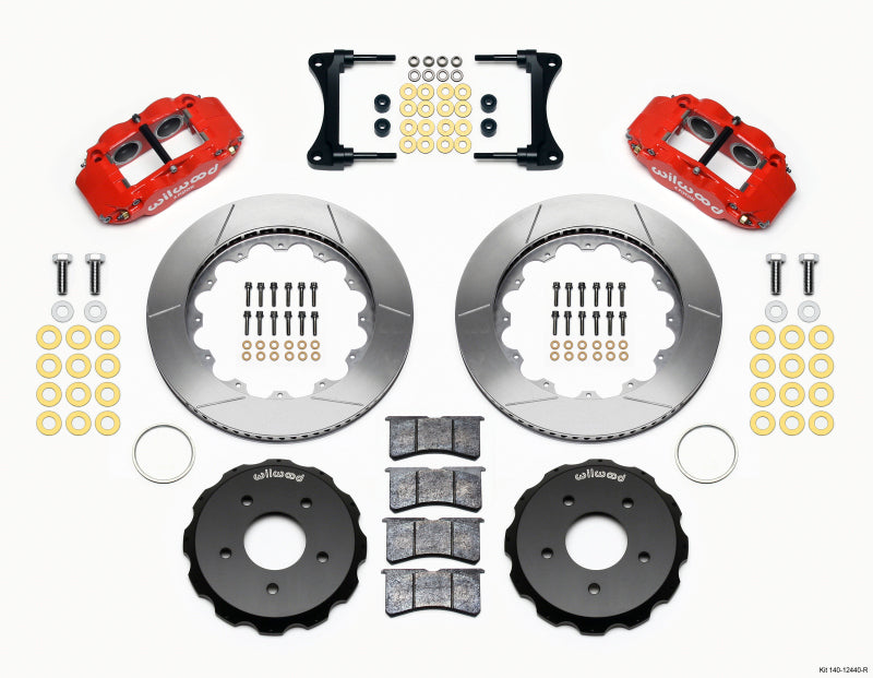 Wilwood Narrow Superlite 4R Front Hat Kit 14.00in Red 2007-Up Jeep Wrangler - 140-12440-R