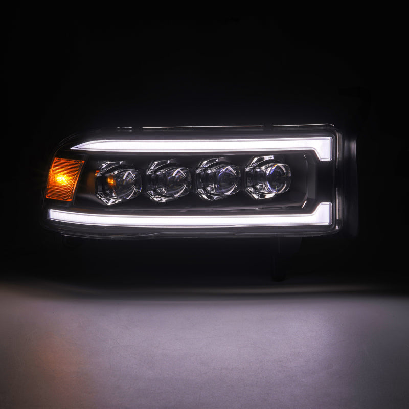 AlphaRex 94-01 RAM 1500 NOVA LED Proj Headlights Blk w/Activ Light/Seq Signal/SB DRL - 880350