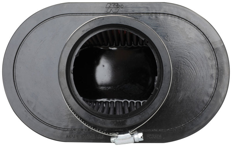 K&N Universal Clamp-On Air Filter 3.5in Flg ID x 8.5x5.25in B OD x 6.25x4in T OD x 5.5in H - RU-5040
