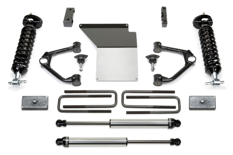 Fabtech 14-18 GM K1500 w/OE Alum. UCA 4in Budget UCA System w/DL 2.5 Coilovers & Rear DL Shocks - FTS21205